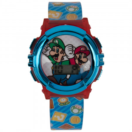 Super Mario Bros. Team Up and Power Up LCD Watch with Rubber Straps
